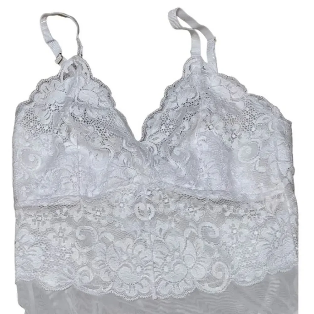 HAH x Free People Size XS NEW Lace Bodysuit White NWT